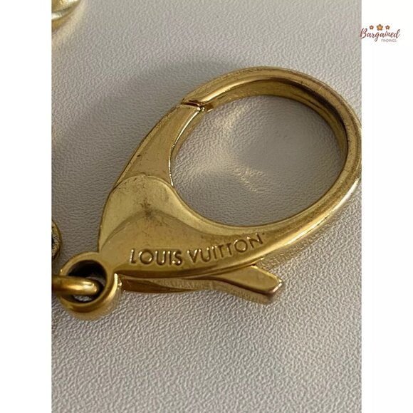 Authentic LOUIS VUITTON Gold Brown Bijoux Sac Tresor Flower Bag Charm - Picture 2 of 10